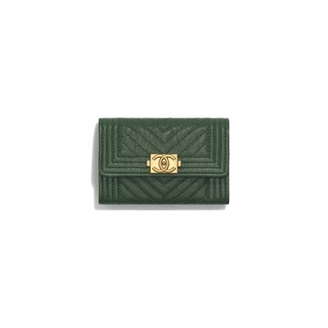 boy chanel card holder green